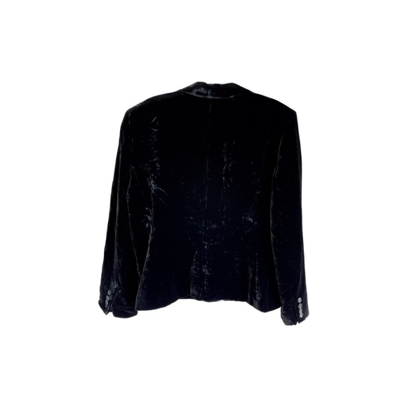 Lauren Ralph Lauren Black Silk Blend Velvet Cocktail Party Blazer Women's X-Larg - Picture 8 of 11